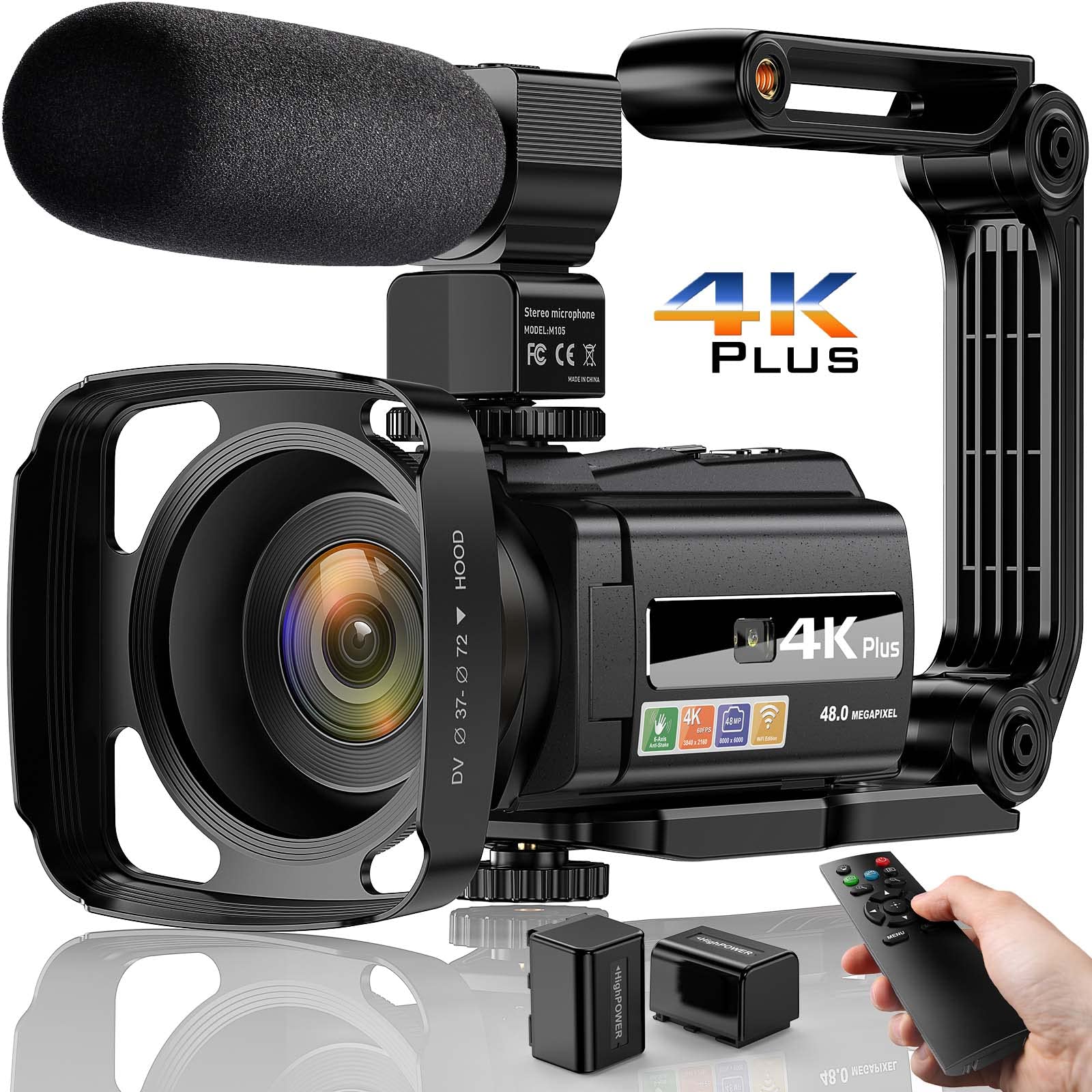 Vlogging Camera 4k 4K Video Camera 44MP Camcorder With Rotating